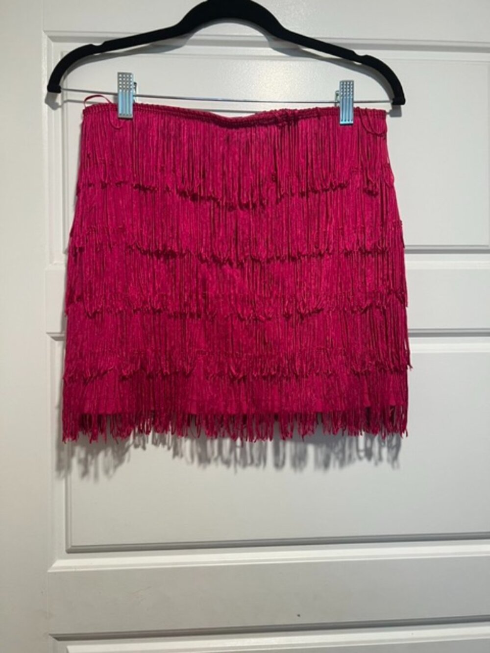 HOT PINK EXPRESS FRINGE SKIRT - SIZE 2